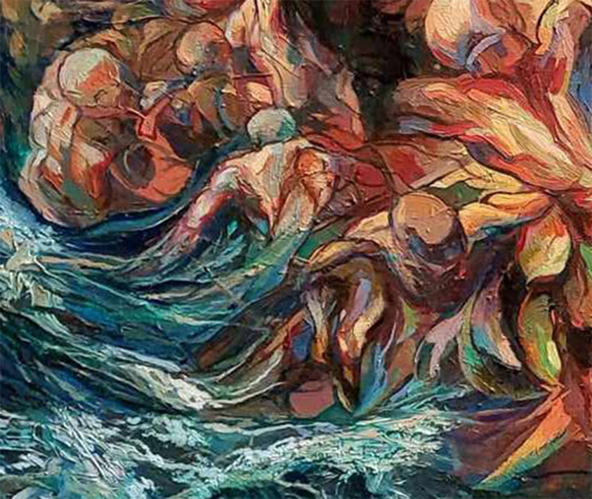 Expressive floral contemporary painting