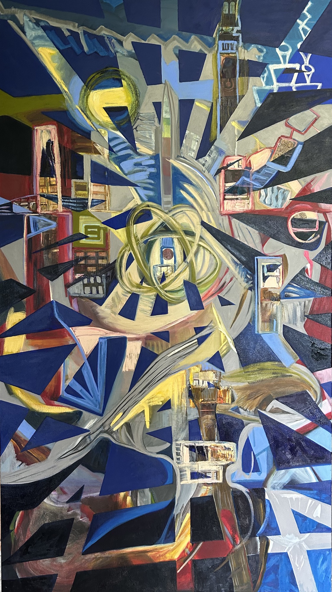 Abstract blue contemporary painting